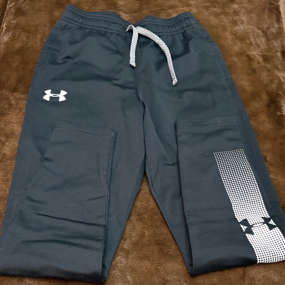 Under Armour Black Kids Joggers with White Logo Detail